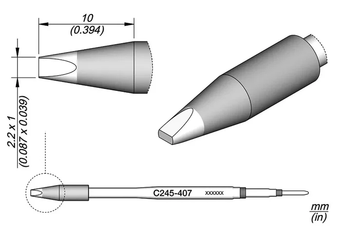 JBC TOOLS Punta de soldadura tipo destornillador 2,2x1mm JBC TOOLS Punta de soldadura tipo destornillador 2,2x1mm
