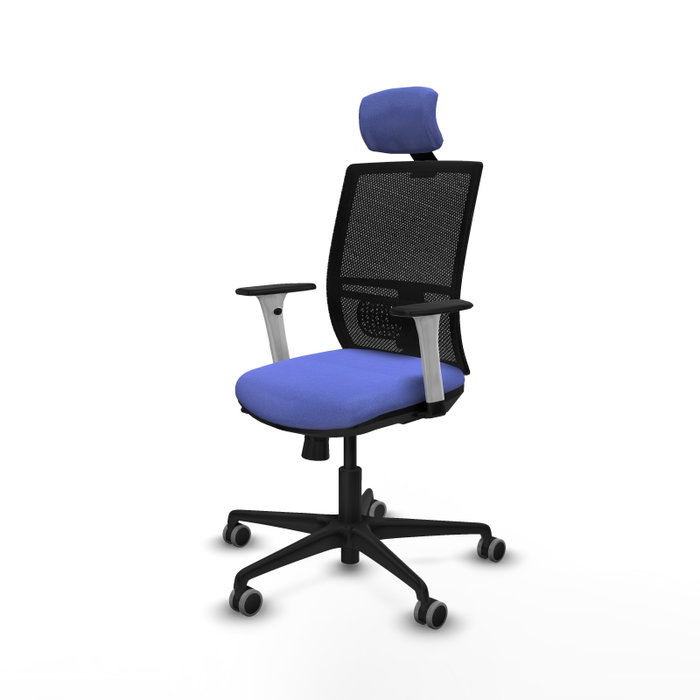 PIQUERAS Y CRESPO Silla de oficina Yunquera con mecanismo Sincro/Traslack, Azul claro y Negro PIQUERAS Y CRESPO Silla de oficina Yunquera con mecanismo Sincro/Traslack, Azul claro y Negro