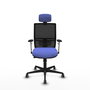 PIQUERAS Y CRESPO Silla de oficina Yunquera con mecanismo Sincro/Traslack, Azul claro y Negro