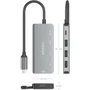 Aisens Hub USB Tipo-C A109-0945 3xUSB 1xUSB Tipo-C 1xUSB Tipo-C PD Gris