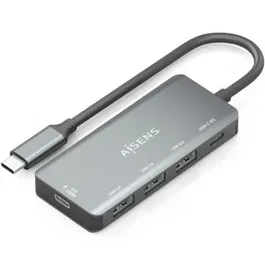 Aisens Hub USB-C A109-0945 3xUSB-A 2.0, 1xUSB-C 3.0, 1xUSB-C PD 100W Carga, Gris