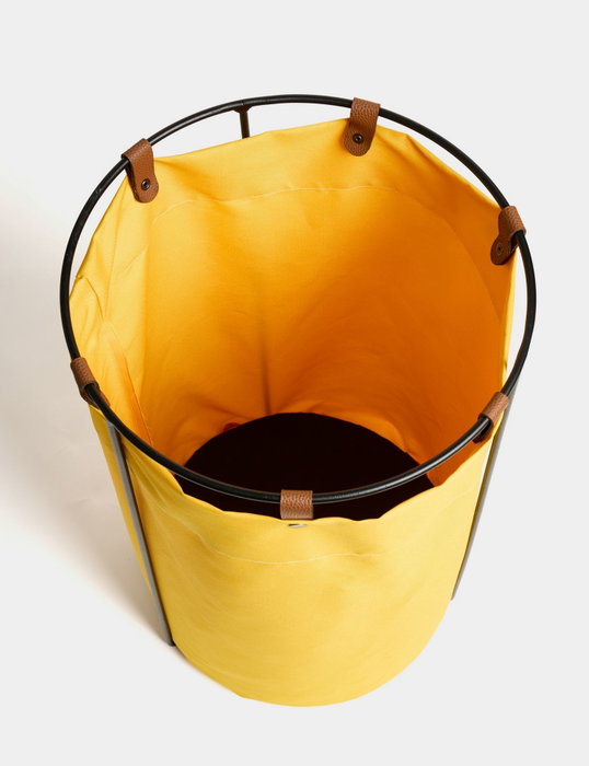 Hanah Home Edda Cesta de Lavandería Amarilla 40x70x40 cm Impermeable con Marco de Metal y Gancho de Cuero Sintético Hanah Home Edda Cesta de Lavandería Amarilla 40x70x40 cm Impermeable con Marco de Metal y Gancho de Cuero Sintético