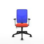 PIQUERAS Y CRESPO Silla de oficina Motilla con mecanismo Sincro/Traslack Azul y Naranja oscuro
