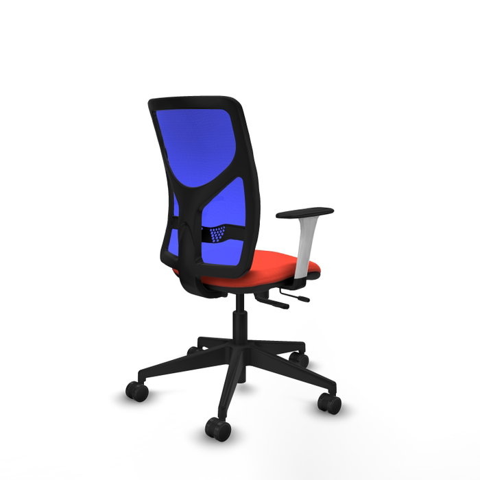 PIQUERAS Y CRESPO Silla de oficina Motilla con mecanismo Sincro/Traslack Azul y Naranja oscuro