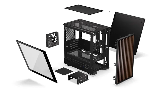 Krux Helio Caja microATX con Panel Frontal de Madera para PC Elegante