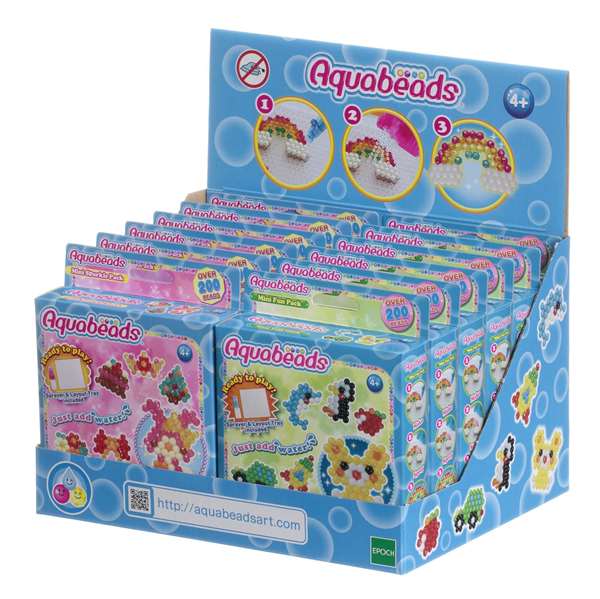 Epoch Minipacks Aquabeads con 200+ Abalorios, Pulverizador y Plantillas - Modelos Surtidos