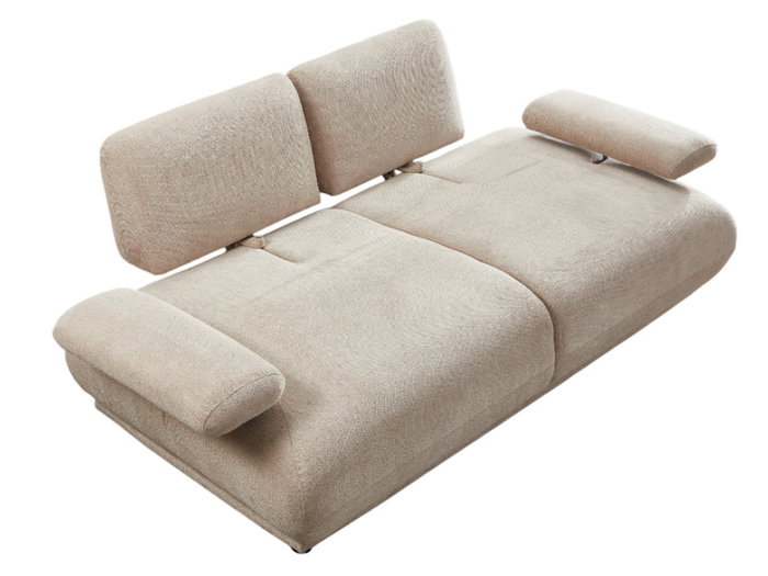 DKD Home Decor Sofá Cama Crudo con Respaldo y Brazos Abatibles