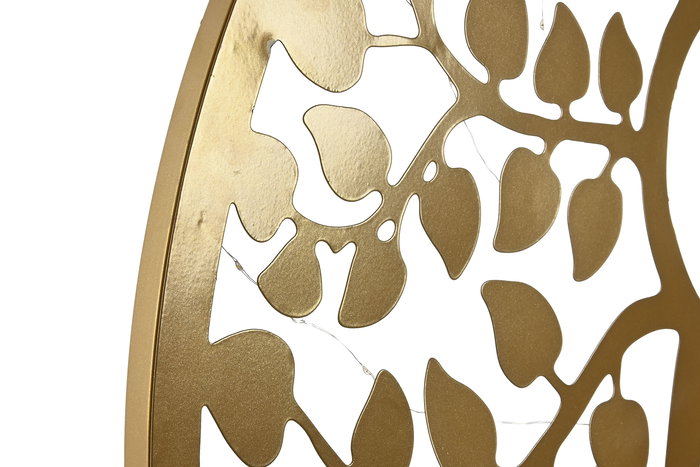 DKD Home Decor Decoracion Pared Oriental Negro Dorado Metal Led 2 x 99 x 99 cm (2 Unidades)