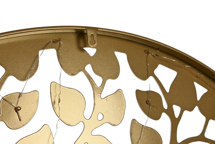 DKD Home Decor Decoracion Pared Oriental Negro Dorado Metal Led 2 x 99 x 99 cm (2 Unidades)