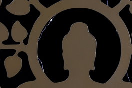 DKD Home Decor Decoracion Pared Oriental Negro Dorado Metal Led 2 x 99 x 99 cm (2 Unidades)