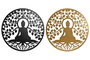DKD Home Decor Decoracion Pared Oriental Negro Dorado Metal Led 2 x 99 x 99 cm (2 Unidades)