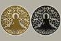 DKD Home Decor Decoracion Pared Oriental Negro Dorado Metal Led 2 x 99 x 99 cm (2 Unidades)