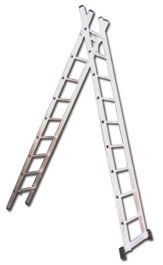 Escalera de 2 tramos 2x 10 peldaños con travesaño 2x3,0 m EN131