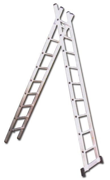 Escalera de 2 tramos 2x 10 peldaños con travesaño 2x3,0 m EN131 Escalera de 2 tramos 2x 10 peldaños con travesaño 2x3,0 m EN131
