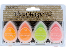 Tsukineko Set 4 almohadillas de tinta VERSAMAGIC cóctel de frutas efecto tiza