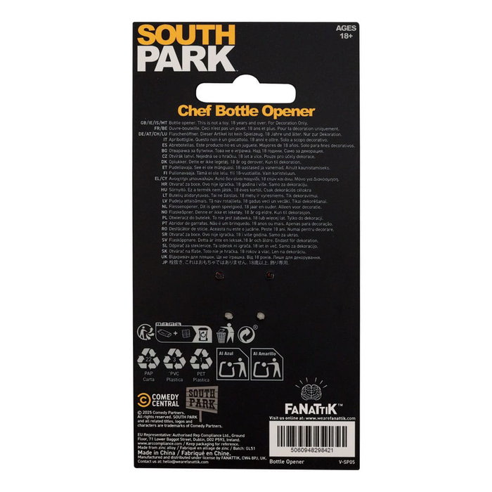 FaNaTtik South Park Abrebotellas Chef de metal con licencia oficial