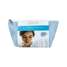 ATACHE Atache Neceser Limpieza Essentielle - Kit Desmaquillante con Aceite, Gel y Tónico