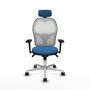 PIQUERAS Y CRESPO Silla de oficina Jorquera con Mecanismo Sincro, Azul claro y Blanco