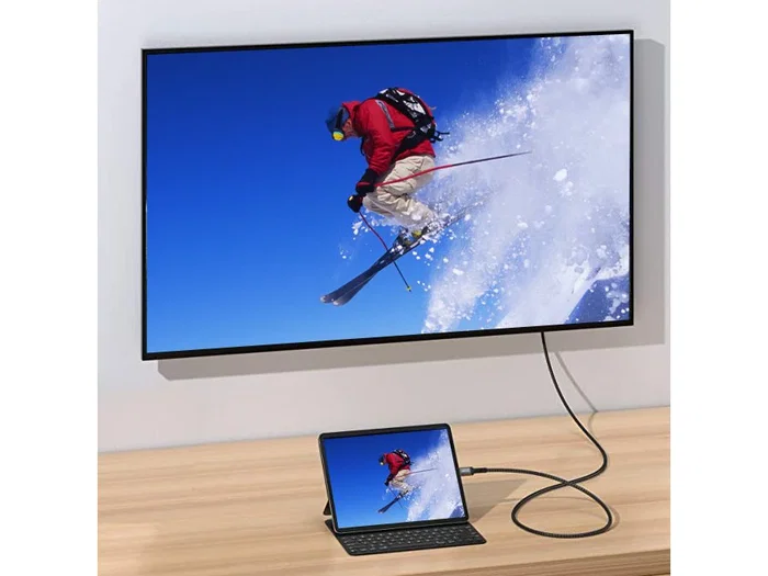 Equip Adaptador USB-C a HDMI 4K 60Hz, Cable de 3m, Conectores Chapados en Oro, Plug & Play, Compatible con Thunderbolt 3, Modelo 133417 - Negro/Gris