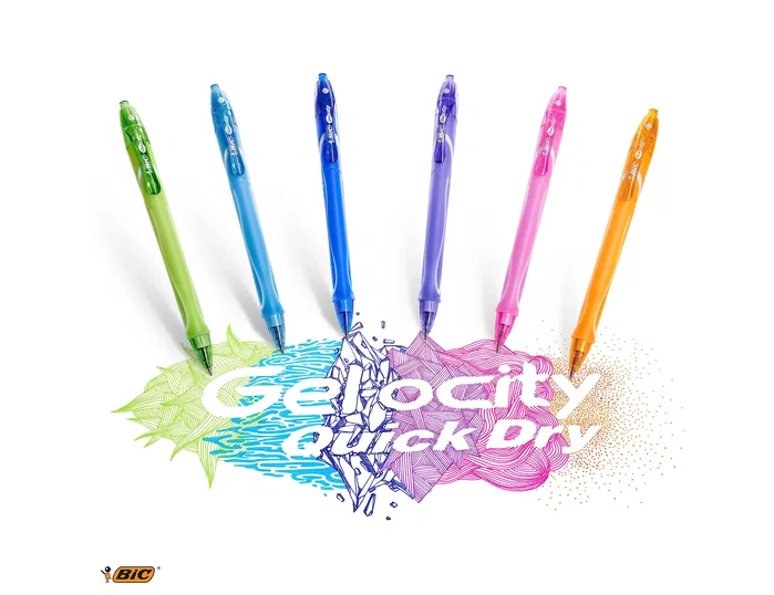 BIC Gelocity Quick Dry Retráctil Turquesa (Set de 12) BIC Gelocity Quick Dry Retráctil Turquesa (Set de 12)