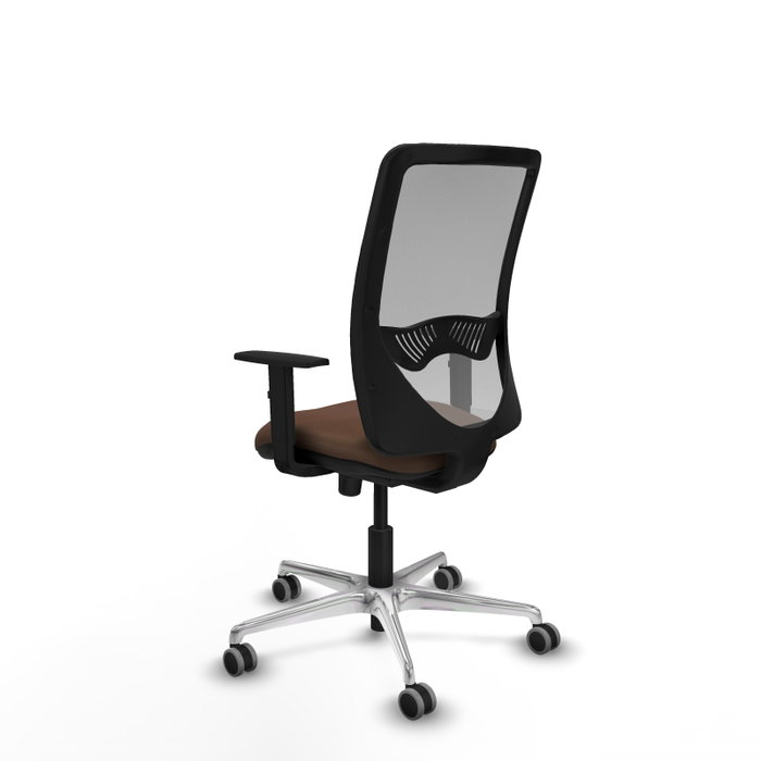 PIQUERAS Y CRESPO Silla de oficina Zulema con mecanismo Sincro, Tela Marrón oscuro y Malla Gris PIQUERAS Y CRESPO Silla de oficina Zulema con mecanismo Sincro, Tela Marrón oscuro y Malla Gris