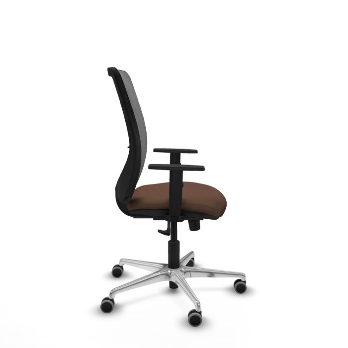 PIQUERAS Y CRESPO Silla de oficina Zulema con mecanismo Sincro, Tela Marrón oscuro y Malla Gris PIQUERAS Y CRESPO Silla de oficina Zulema con mecanismo Sincro, Tela Marrón oscuro y Malla Gris