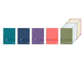 Oxford 8 live&go Cuaderno espiral DIN A4+ 160 hojas cuadro 5 mm colores surtidos Tapa Plástico