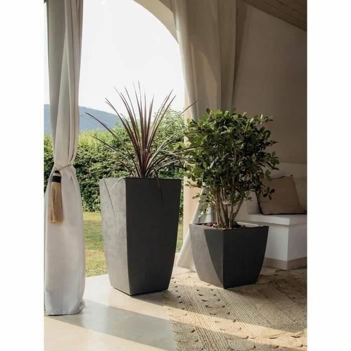 Eda Jardinera DIVA BASALT Gris Antracita Cuadrada 42 L Eda Jardinera DIVA BASALT Gris Antracita Cuadrada 42 L
