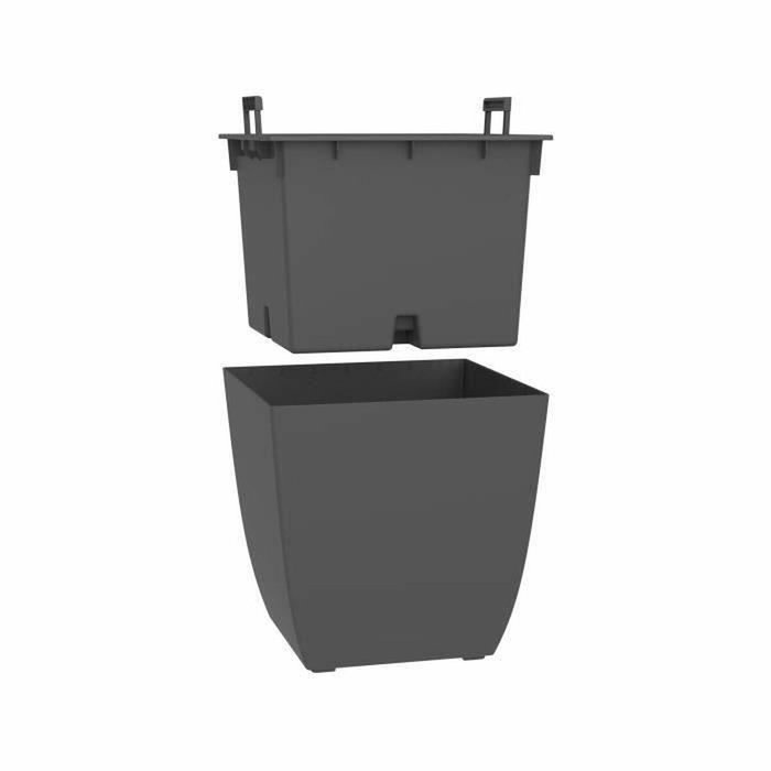 Eda Jardinera DIVA BASALT Gris Antracita Cuadrada 42 L Eda Jardinera DIVA BASALT Gris Antracita Cuadrada 42 L