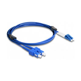 DeLOCK Cable de fibra óptica LC Duplex a SC Duplex monomodo OS2 con cobertura metálica, 2 m