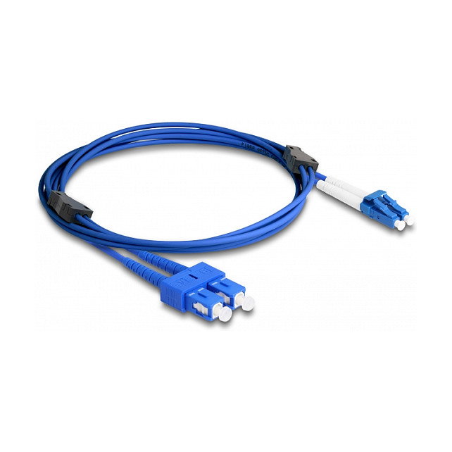 DeLOCK Cable de fibra óptica LC Duplex a SC Duplex monomodo OS2 con cobertura metálica, 2 m DeLOCK Cable de fibra óptica LC Duplex a SC Duplex monomodo OS2 con cobertura metálica, 2 m