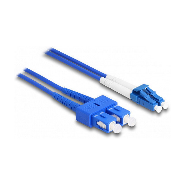 DeLOCK Cable de fibra óptica LC Duplex a SC Duplex monomodo OS2 con cobertura metálica, 2 m DeLOCK Cable de fibra óptica LC Duplex a SC Duplex monomodo OS2 con cobertura metálica, 2 m