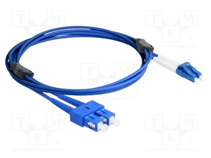 DeLOCK Cable de fibra óptica LC Duplex a SC Duplex Singlemode OS2 con armadura metálica, 2 m