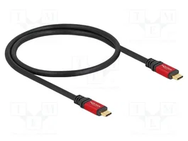 DeLOCK Cable USB4 USB Type-C a USB Type-C 20 Gbps 100W 0,5 m Rojo/Negro
