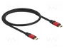 DeLOCK Cable USB4 USB Type-C a USB Type-C 20 Gbps 100W 0,5 m Rojo/Negro