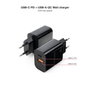 NANO CABLE Cargador de Pared 20W USB-C PD y USB-A QC Negro