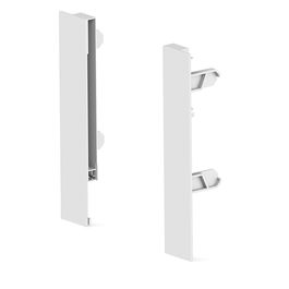 HERRAJES ALK Juego Fijación Frontal Qube Vidrio H90 Altura H185 Acabado Blanco