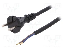 PLASTROL Cable de alimentación H07RN-F 2x1mm2 con enchufe CEE 7/17 (C), 3m