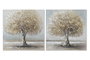 DKD Home Decor Cuadro Lienzo MDF 50x2,5x50 Árbol Surtido de 2 Unidades