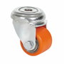 Ruedas Alex Rueda giratoria naranja con rodamiento de bolas y agujero