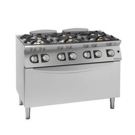 ARMAR Cocina de Gas 6 Quemadores con Horno de Gas, Acero Inoxidable