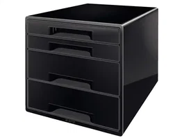 Leitz Fichero Cajones Sobremesa Dual Desk Cube, 2 Cajones Grandes y 2 Pequeños, Negro/Antracita