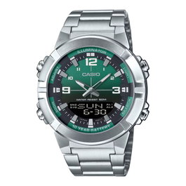 Casio AMW-870DA-3A con esfera verde y correa gris