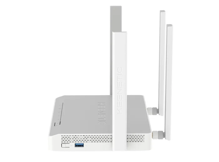 Keenetic Hero 4G+ (KN-2311) Router Inalámbrico 4G/LTE AX1800 con Wi-Fi 6 Mesh, Puertos Gigabit Ethernet, USB 3.0 y 4 Antenas, Gris y Blanco