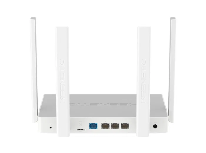 Keenetic Hero 4G+ (KN-2311) Router Inalámbrico 4G/LTE AX1800 con Wi-Fi 6 Mesh, Puertos Gigabit Ethernet, USB 3.0 y 4 Antenas, Gris y Blanco