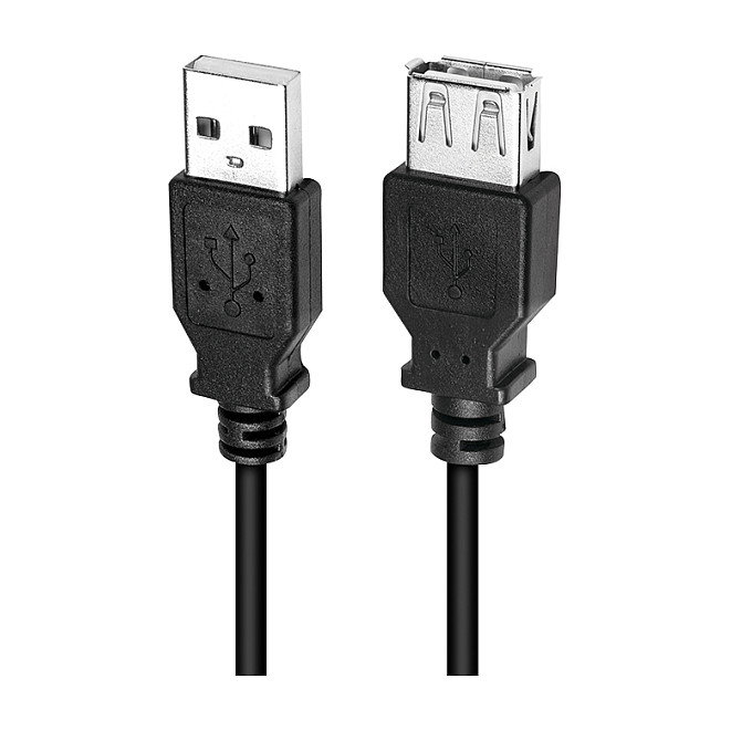 LogiLink Cable USB 2.0 USB-A/M a USB-A/F, 2 m, negro