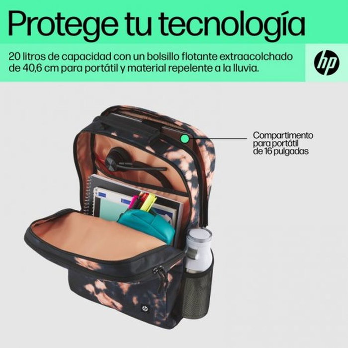 HP Campus XL Tie Dye Backpack Negro y Naranja
