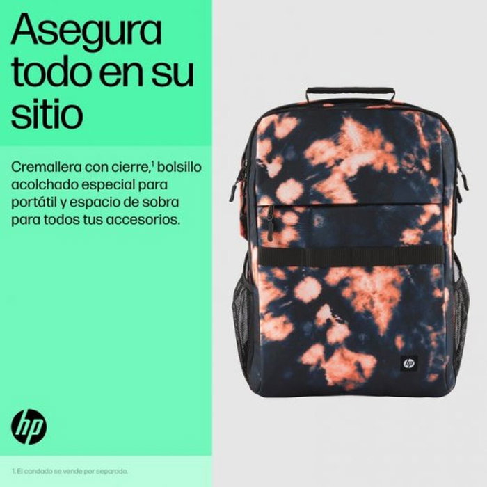 HP Campus XL Tie Dye Backpack Negro y Naranja