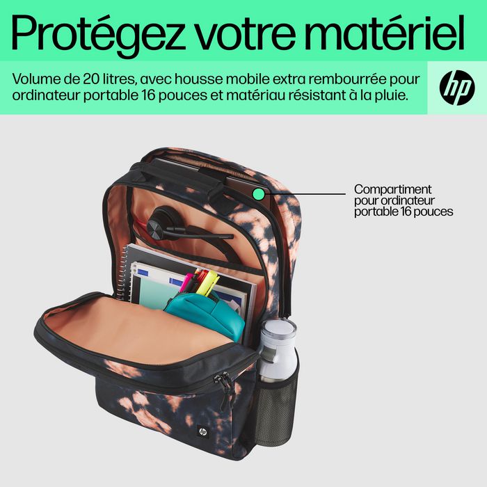 HP Campus XL Mochila Tie Dye Colorida con Compartimento para Portátil de 16"