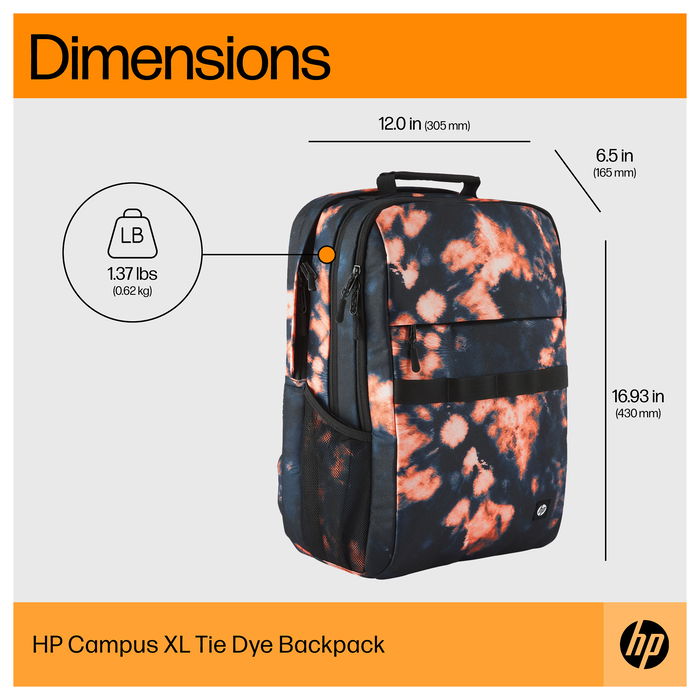 HP Mochila Campus XL Tie dye para portátil de hasta 16.1 pulgadas